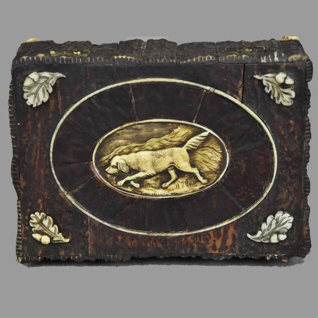 Victorian 1860s Victorian Miniature Black Forest Antler Casket For Sale - Image 3 of 7