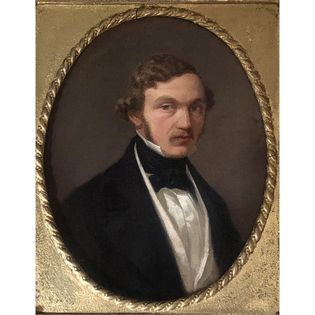 Unknown, Portrait of a Man with a Tie, 1890s, Oil on Canvas For Sale - Image 8 of 10