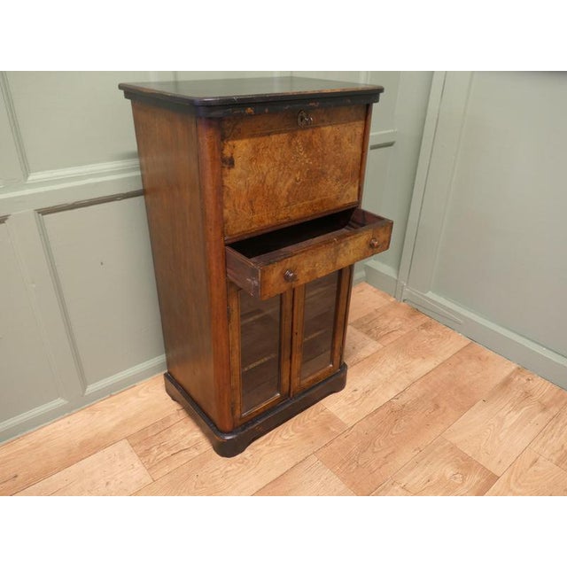 Victorian Bur Walnut Music Filing Cabinet, 1960 For Sale - Image 3 of 7