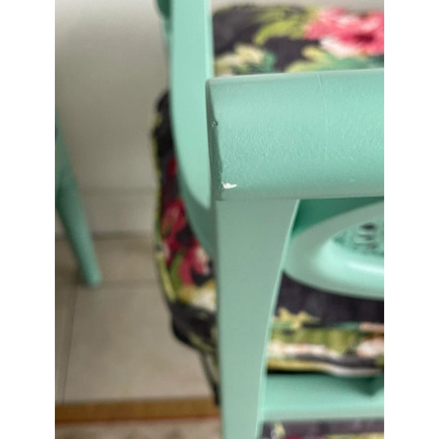 A Pair of Vintage French Provincial Upholstered Cane Chairs For Sale - Image 11 of 12