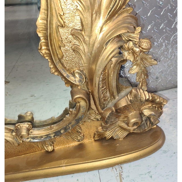 Monumental English Late 1800 Rococo /Chippendale Revival Carved Giltwood Overmantle Mirror With Ho-Ho Birds For Sale In New York - Image 6 of 14