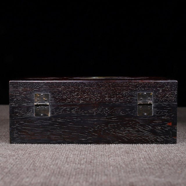 Late 20th Century Zitan Wood Jewelry Box Inlaid With Mother-of-Pearl Bird Motif For Sale - Image 5 of 9
