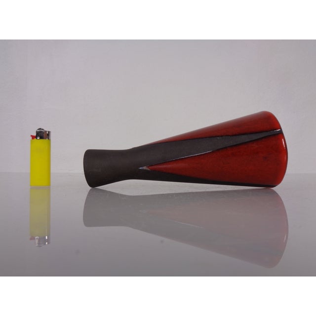 1960s Red & Black Studio Ceramic Vase, Germany, 1960s For Sale - Image 5 of 14