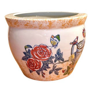 Late 20th Century Floral Chinoiserie Planter For Sale