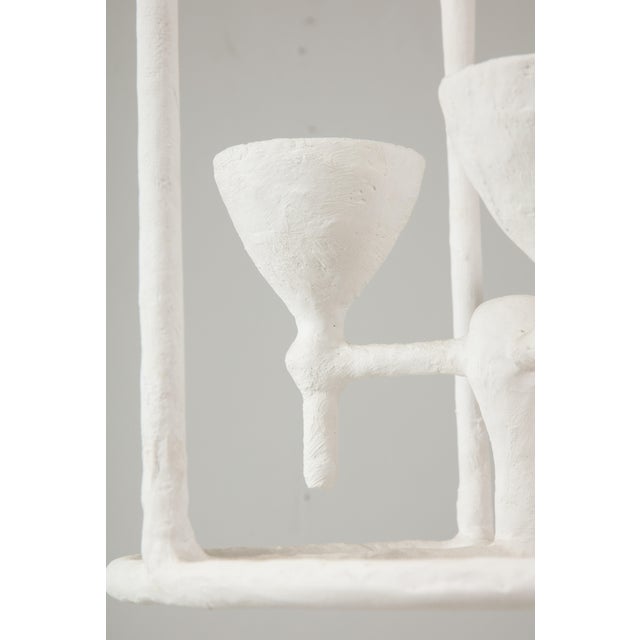 Bespoke Plaster Alard Three-Light Fixture For Sale - Image 4 of 9