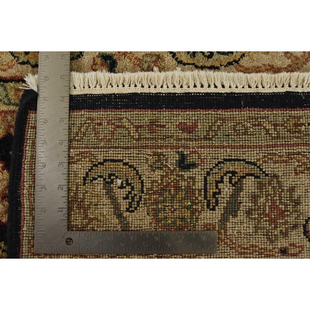 Agra Rug 4’2” X 6’3” Black Wool Hand-Knotted Oriental Carpet For Sale - Image 13 of 13