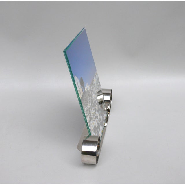 Large Art Deco Chrome-Plated Brass Picture Frame, France, 1920s For Sale - Image 4 of 18