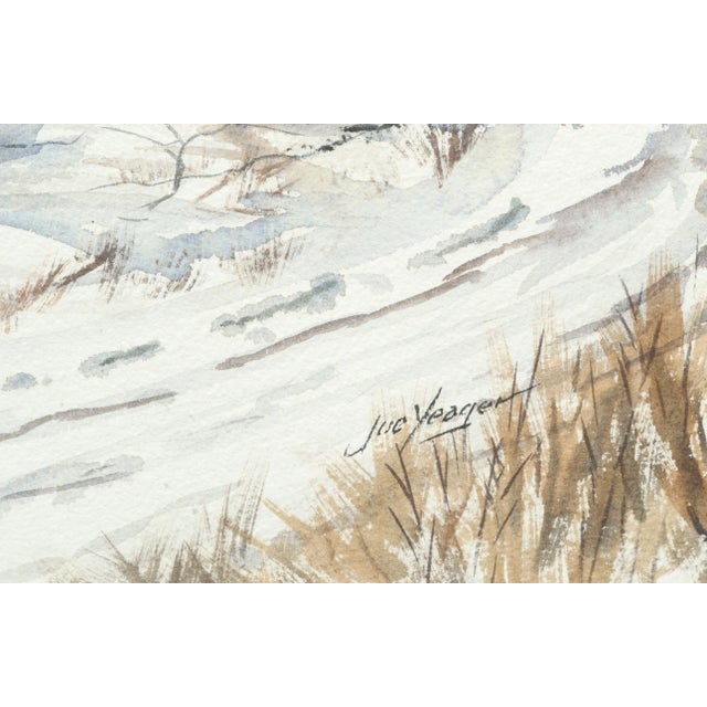 1970s 1970s "Ocean Path Through Sand Dunes" Florida Landscape Watercolor Painting by Joseph Yeager, Framed For Sale - Image 5 of 6
