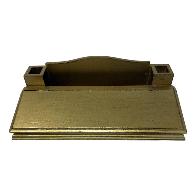Vintage Italian Handcrafted Giltwood Desk Stationery Organize For Sale
