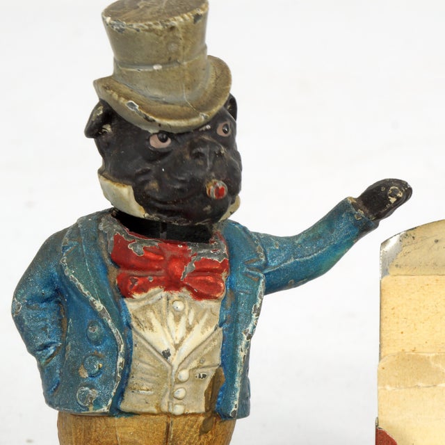 Metal Vienna Cold-Painted Nodding Head Perpetual Calendar Pug Circa 1900 For Sale - Image 7 of 9