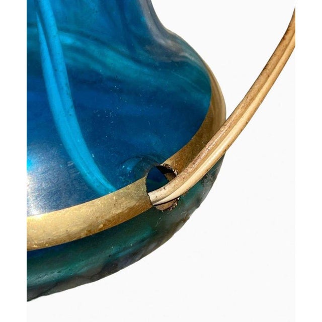 Murano Crystal Lamps with Myosotis, Set of 2 For Sale - Image 9 of 12