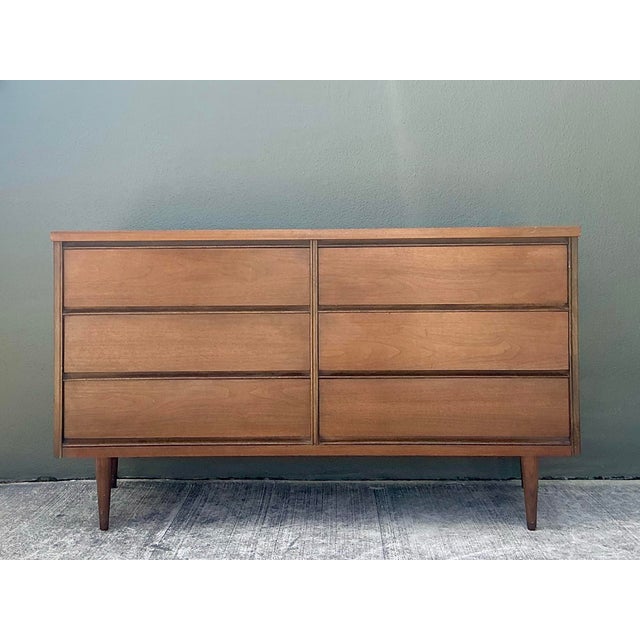 Vintage MCM Bassett 6 Drawer Dresser For Sale - Image 10 of 12