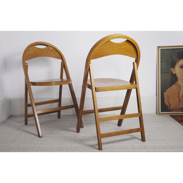 Achille Castiglioni Castiglioni Tric Folding Chairs by Achille and Pier Giacomo Castiglioni for Bernini, 1965, Set of 2 For Sale - Image 4 of 11