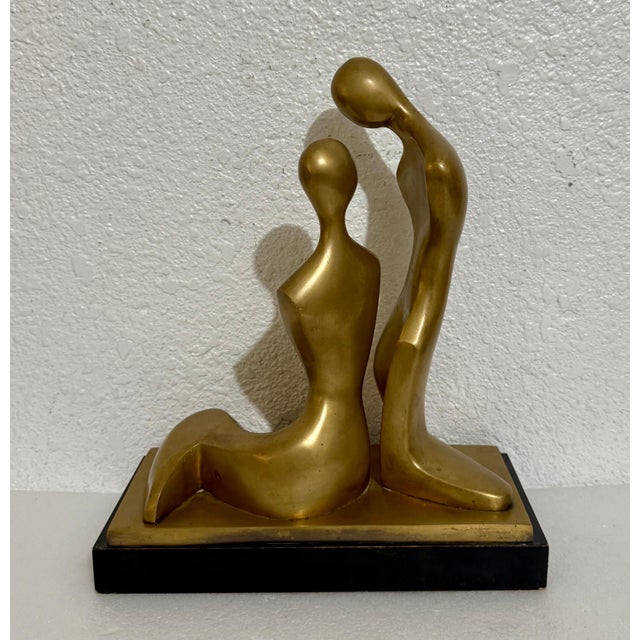 Itzik Ben Shalom, Itzik Benshalom Israeli Bronze Sculpture Homage to Henry Moore Couple of Lovers For Sale - Image 10 of 13