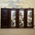Four-Panel Rosewood Framed Porcelain Plaque Wall Screen, Ink Color Mountain Landscape, Chinoiserie Wall Art Set For Sale - Image 4 of 10