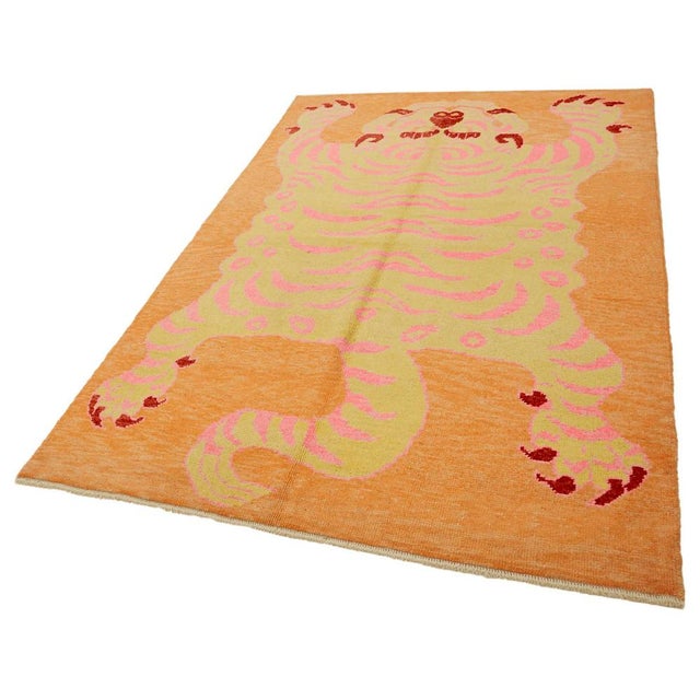 Turkish Vintage Handmade Tiger Rug For Sale - Image 3 of 7