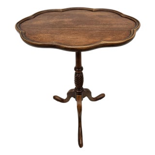 Brandt Mahogany Oval Side Table Candle Stand For Sale