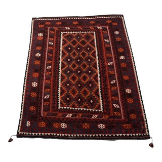 Afghan Vintage Tribal Maimana Handmade Kilim - 9'9 X 7'6 For Sale