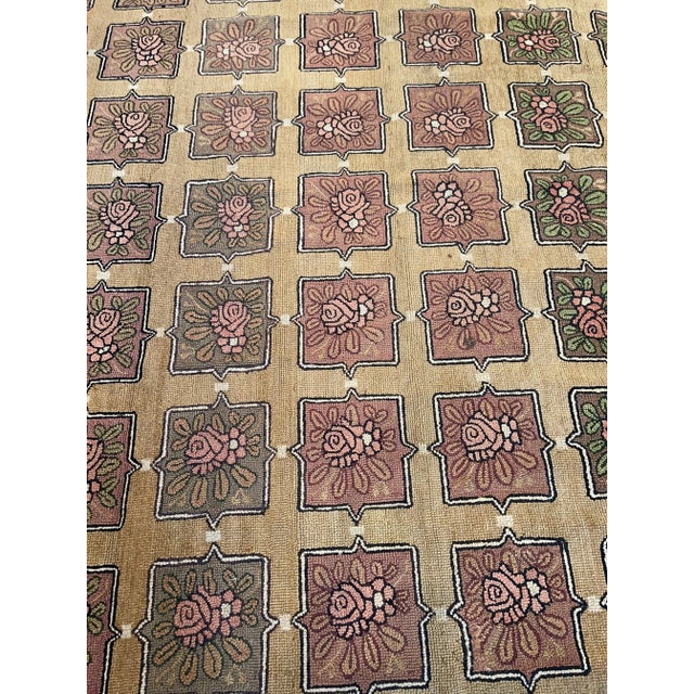 Antique American Hook Stylish Floral Design 9'7'' x 8'7'' one of a kind 1 of 1 more info upon request