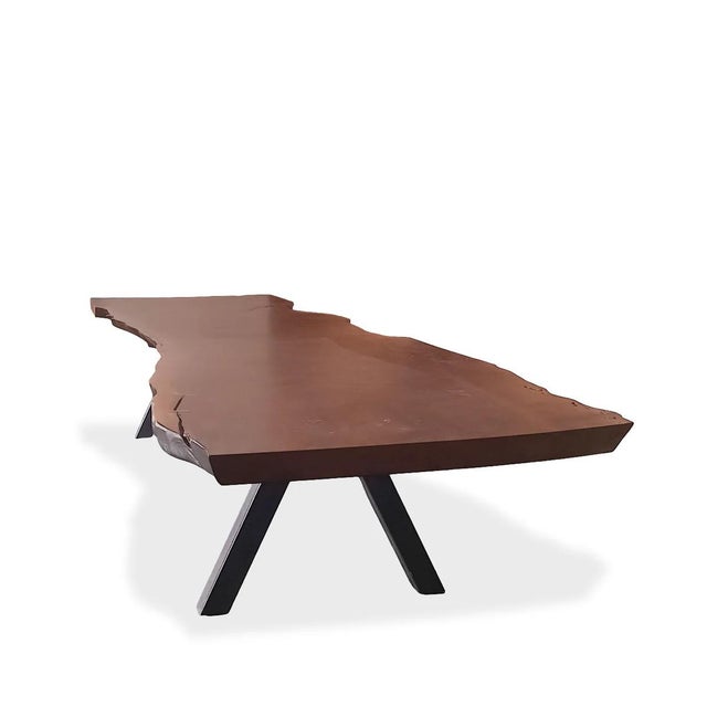 2010s Custom 16 Feet Double Slab Claro Walnut With Cantilever Base Table - George Nakashima Inspired For Sale - Image 5 of 15