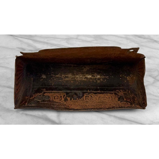 Antique Art Deco Red Tin Hanging Barbers Comb Case Holder For Sale - Image 6 of 9