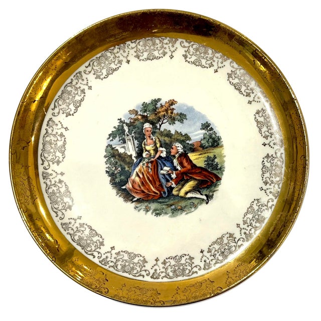 SABIN Mid 20th Century Sabin 22 Carat Crest-O-Gold Salad Plates - Set of 3 For Sale - Image 4 of 8