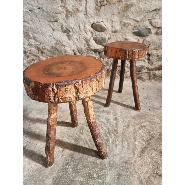 Vintage Wooden Stools, France, 1960s, Set of 2 For Sale - Image 10 of 18