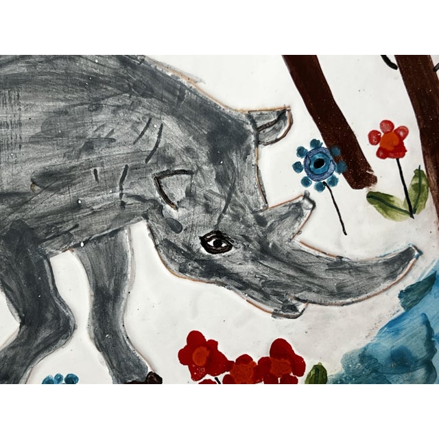 Ceramic Painted Plate by Giuseppe Mazzotti for Albisola, Italy, 1970s For Sale - Image 7 of 8