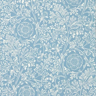 Morris & Co. Chamomile Wallpaper in China Blue- a sample For Sale
