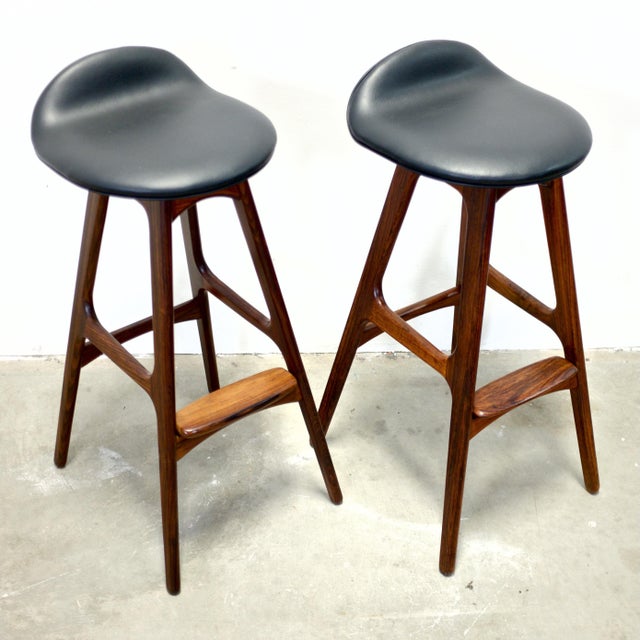 1950s Oddense Maskinsnedkeri a/S Pair of Rosewood Model Od61 Stools Designed by Erik Buch For Sale - Image 5 of 18