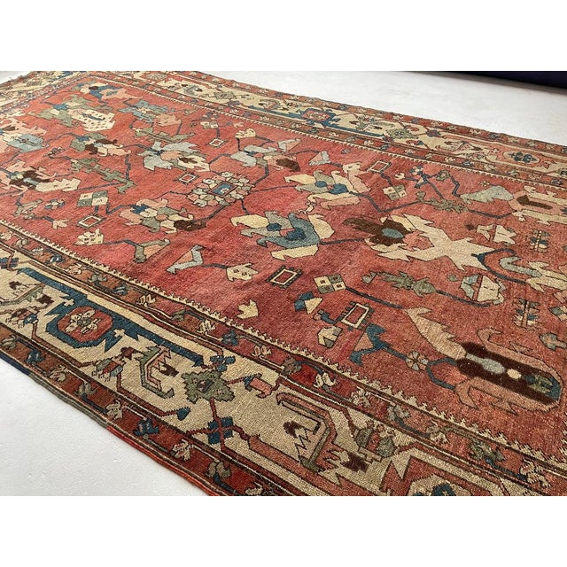 C. 1880's ANCIENT ANTIQUE SERAPI Narrow GEM Rug 8.10 x 15.1 For Sale - Image 13 of 16
