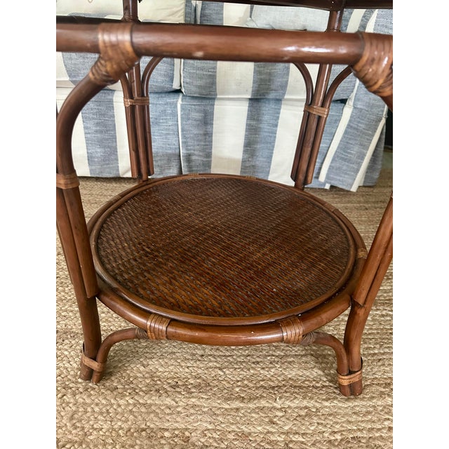 1980s Rattan Side Table For Sale - Image 4 of 4