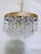 Vintage Crystal Chandelier With French Pendalogue Crystal Prisms For Sale - Image 9 of 9