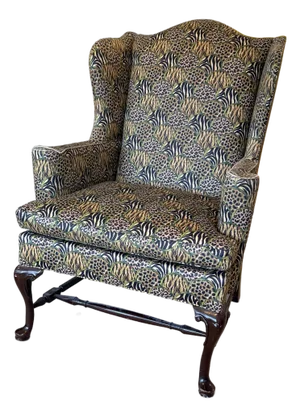 Vintage Hancock & Moore Animal Print Wingback