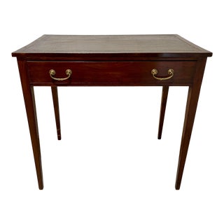 Leather Top Console Table, Late 20th Century Hepplewhite Style For Sale