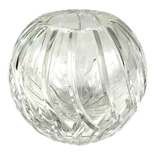 1950s Mid-Century Modern Cut Glass Rose Bowl For Sale