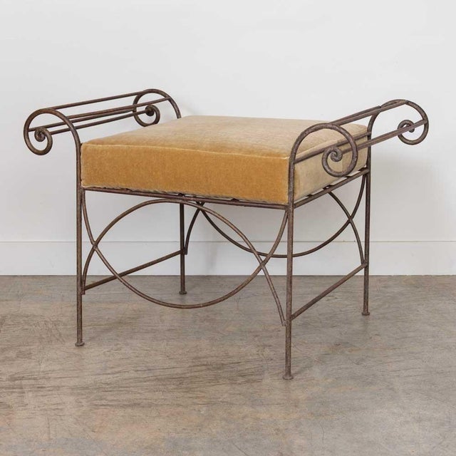 1940s Large French Iron Curule Stool For Sale - Image 5 of 10
