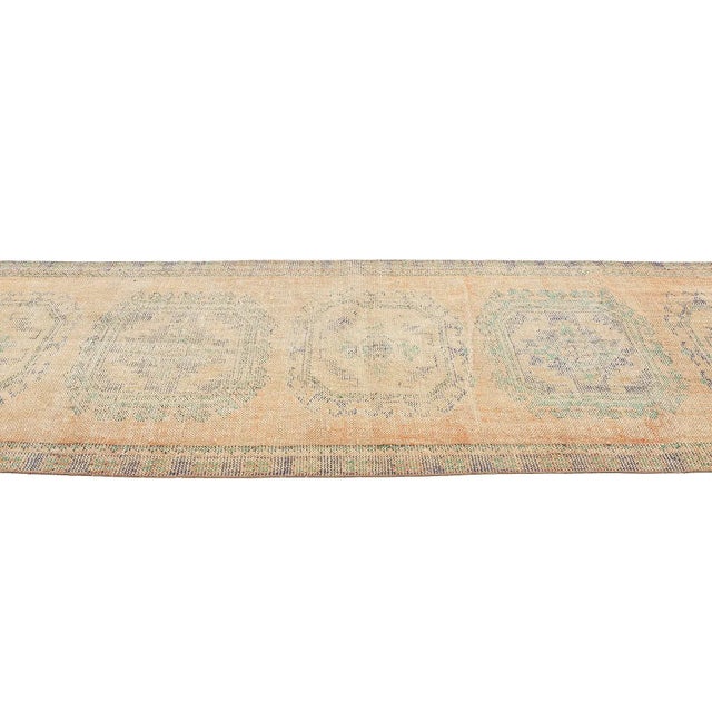 Mid 20th Century Vintage Distressed Turkish Oushak Rug For Sale - Image 4 of 7