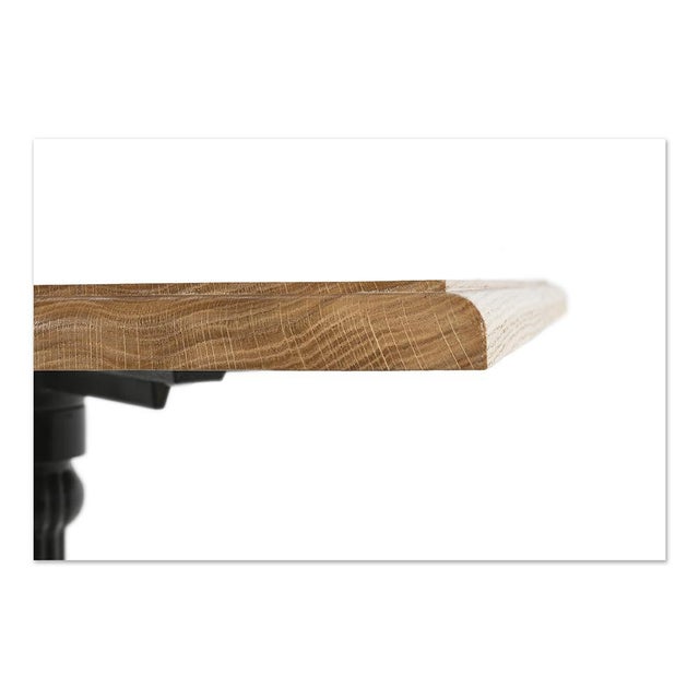 Wood Square Bistro Table in Wood & Cast Iron For Sale - Image 7 of 8