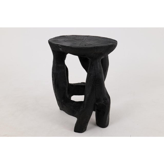 Wood Sculptural Side Table by Logniture For Sale - Image 12 of 15