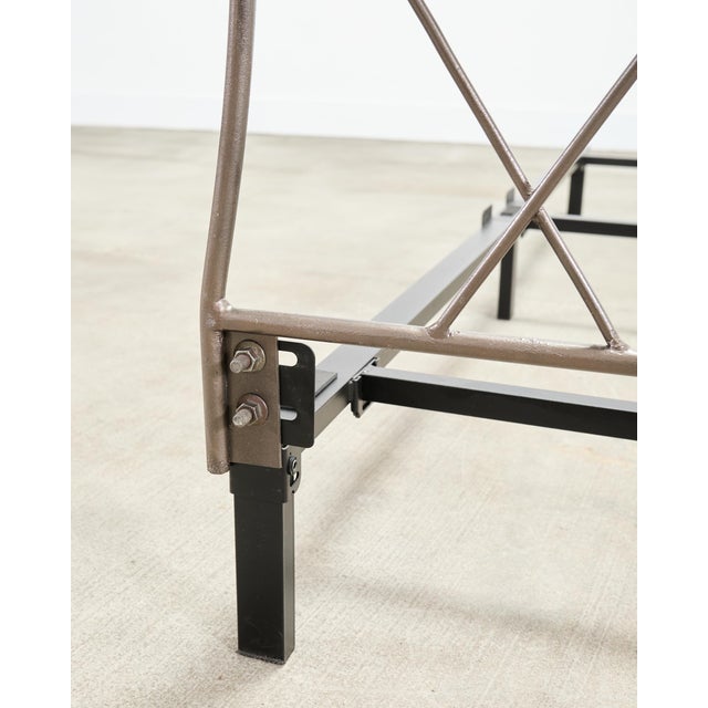 Pair of French Neoclassical Iron Lattice Twin Bed Frames For Sale - Image 10 of 18
