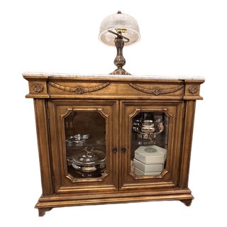 Small Buffet Cabinet With Marble Top For Sale