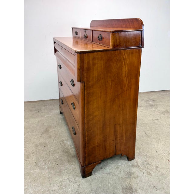 Brown Early American 19th Century Victorian / Empire Style Step Back Chest of Drawers in Southern Yellow Pine For Sale - Image 8 of 12