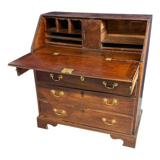 Antique Georgian Slant Front Writing Bureau, 1800s For Sale