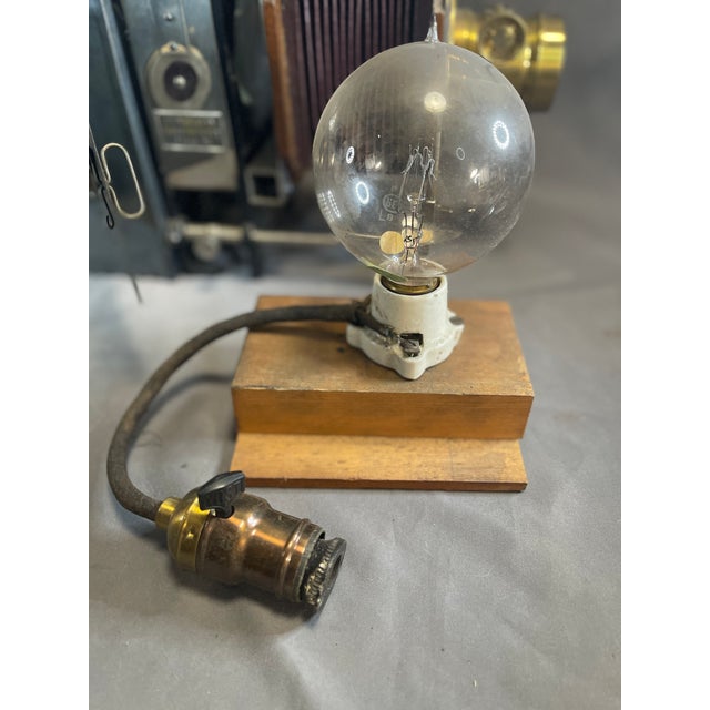 Antique 1800's c.t. Milligan Magic Lantern Projector & Wood Case Brass Lens For Sale - Image 18 of 18