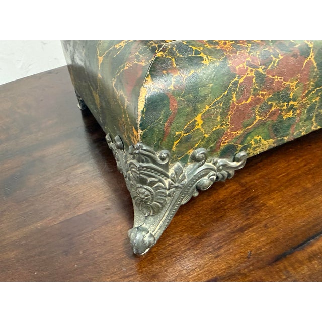 Green Welch Faux Green Marble Mantle Clock For Sale - Image 8 of 12