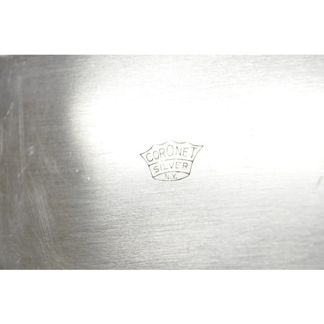 Mid 20th Century Vintage Coronet Silver Victorian Silver Plated Covered Butter Dish Crown Handle For Sale - Image 10 of 11