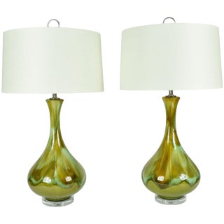 Royal Haegar Ceramic Drip Glaze Lamps For Sale