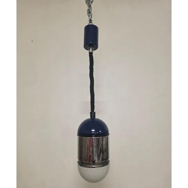 Blue Sisten Series Pendant by Gianni Celada for Fontana Arte, 1974 For Sale - Image 8 of 15