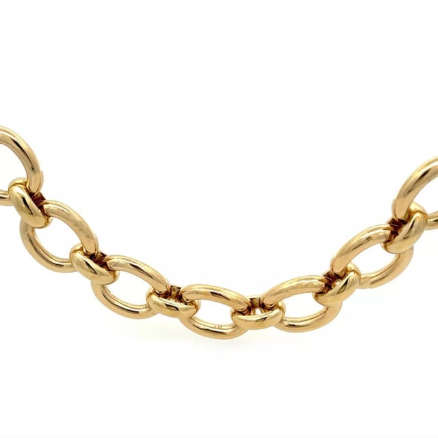 Metal Cartier Baignoire Collection 18k Yellow Gold Oval Link Collar Necklace W/Paper For Sale - Image 7 of 8